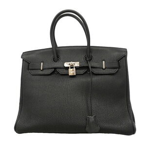 Hermes Birkin 35 Handbag, Togo Leather, Black, □L Stamp, Women's, P3428724